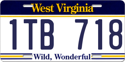 WV license plate 1TB718
