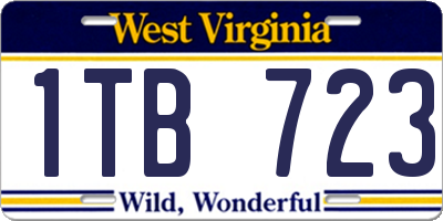 WV license plate 1TB723