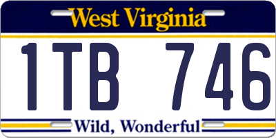 WV license plate 1TB746
