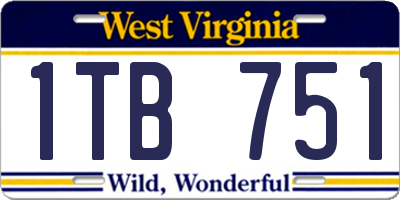 WV license plate 1TB751