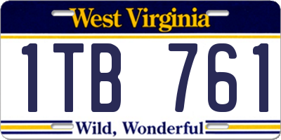 WV license plate 1TB761