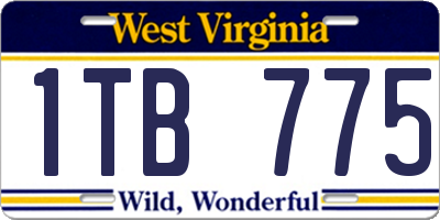 WV license plate 1TB775