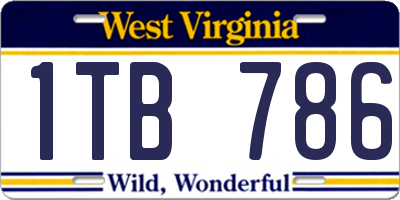 WV license plate 1TB786