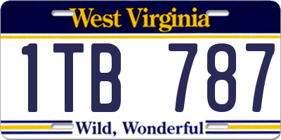WV license plate 1TB787