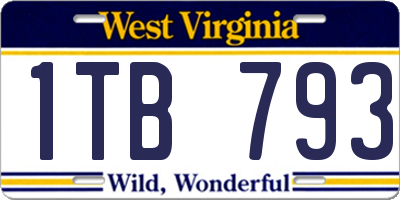 WV license plate 1TB793