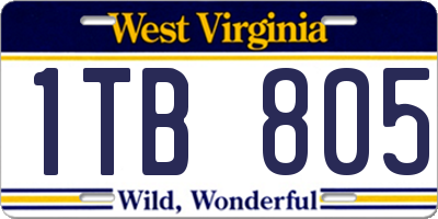 WV license plate 1TB805