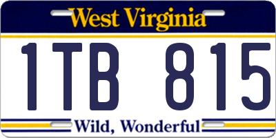 WV license plate 1TB815