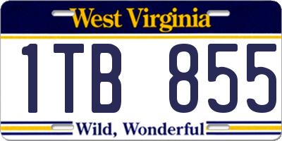 WV license plate 1TB855