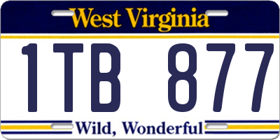 WV license plate 1TB877