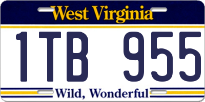 WV license plate 1TB955