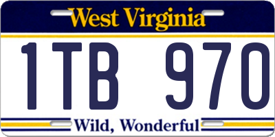 WV license plate 1TB970