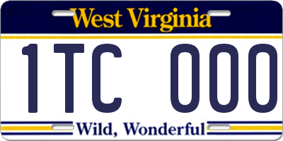 WV license plate 1TC000