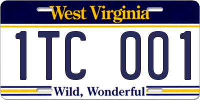 WV license plate 1TC001