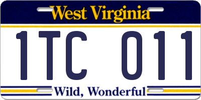 WV license plate 1TC011