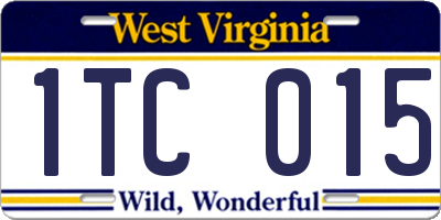 WV license plate 1TC015
