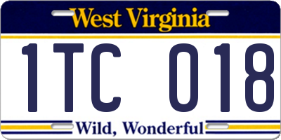 WV license plate 1TC018