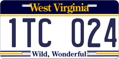 WV license plate 1TC024
