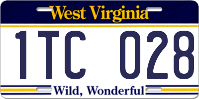 WV license plate 1TC028