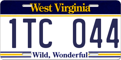 WV license plate 1TC044