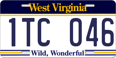 WV license plate 1TC046