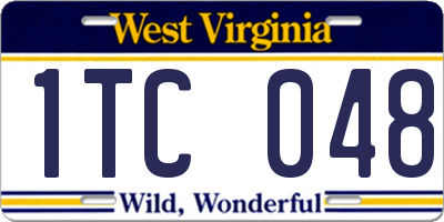WV license plate 1TC048