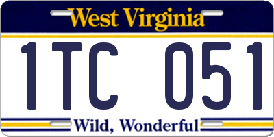 WV license plate 1TC051