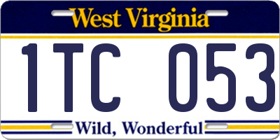WV license plate 1TC053