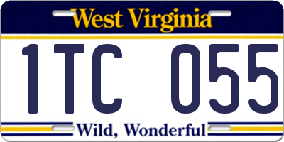 WV license plate 1TC055