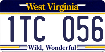 WV license plate 1TC056