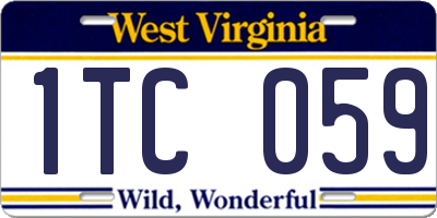 WV license plate 1TC059