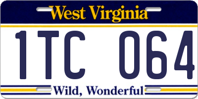 WV license plate 1TC064