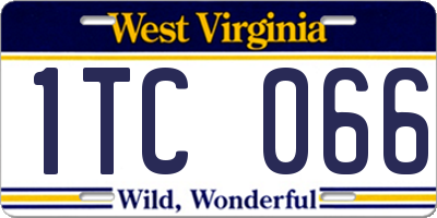 WV license plate 1TC066