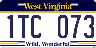 WV license plate 1TC073