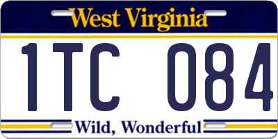 WV license plate 1TC084