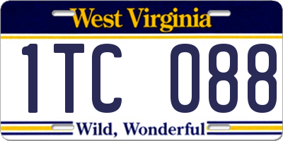 WV license plate 1TC088