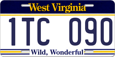 WV license plate 1TC090