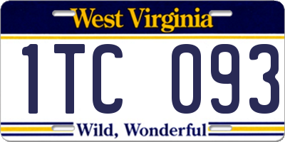 WV license plate 1TC093