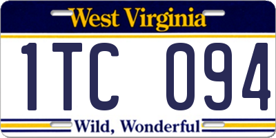 WV license plate 1TC094