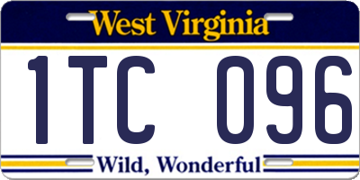 WV license plate 1TC096