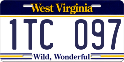 WV license plate 1TC097