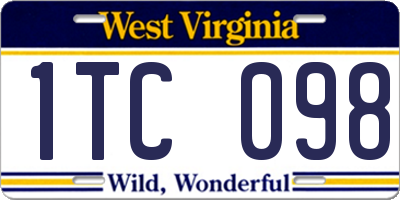 WV license plate 1TC098