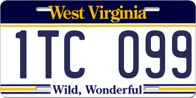WV license plate 1TC099