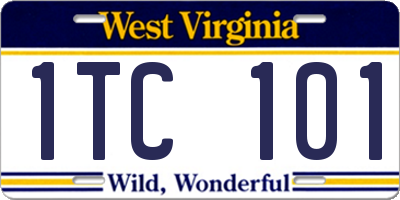 WV license plate 1TC101