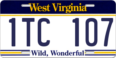 WV license plate 1TC107