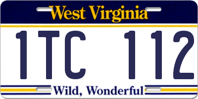 WV license plate 1TC112