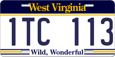 WV license plate 1TC113