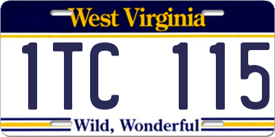 WV license plate 1TC115
