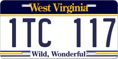 WV license plate 1TC117