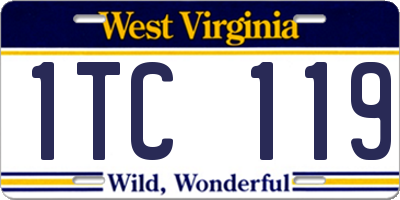 WV license plate 1TC119