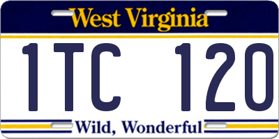 WV license plate 1TC120